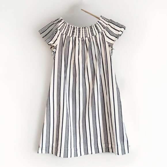 Marine Layer Dresses & Skirts - Marine Layer Valeria Dress Size L White Navy Off Shoulder Pockets Nautical Beach